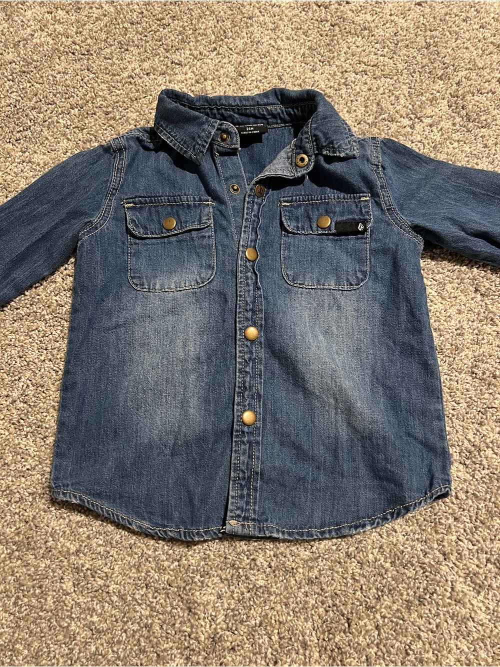 Volcom Kids Denim Button-Front Jacket - Blue